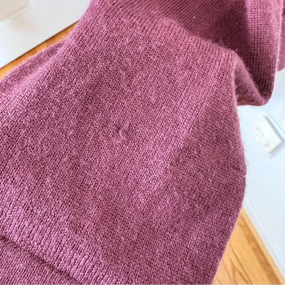ORVIS Merino Wool Open Cardigan Women's Burgundy Purple Red Sweater L